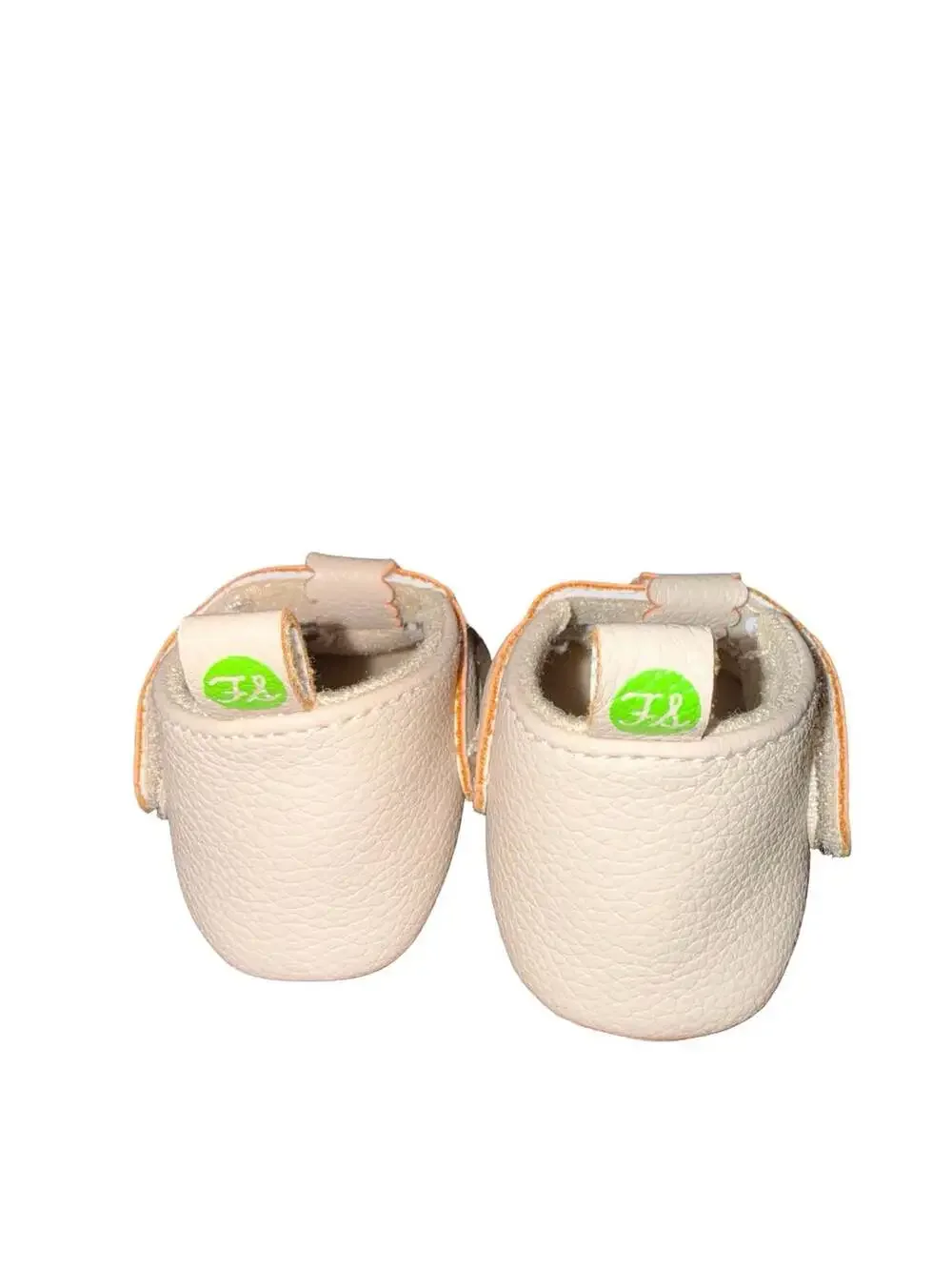 First Steps Stepping Stones Scalloped T-Strap Baby Shoes Beige Size 2